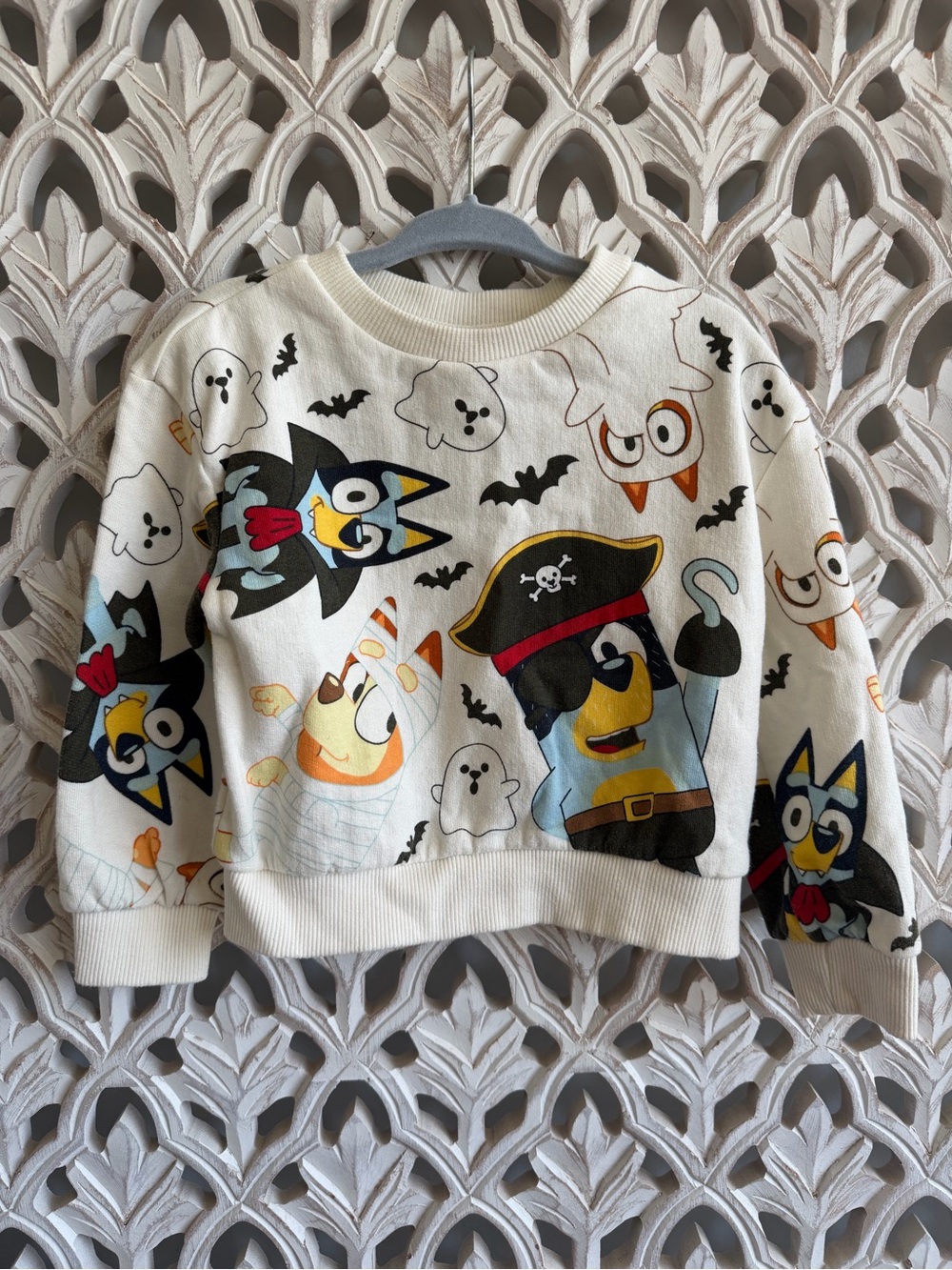 Bluey Halloween Sweatshirt 2T Pirate Vampire Ghost Bat Toddler